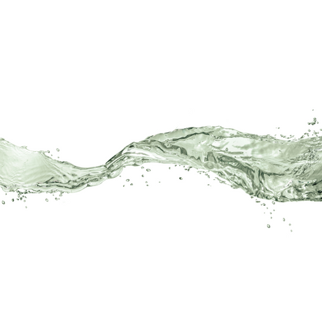 Green watery splash on a white background
