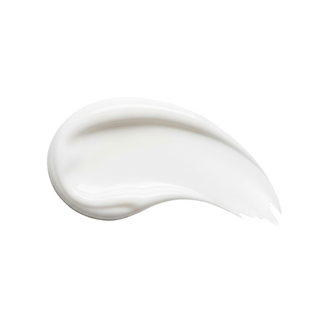 White cream swatch on a white background
