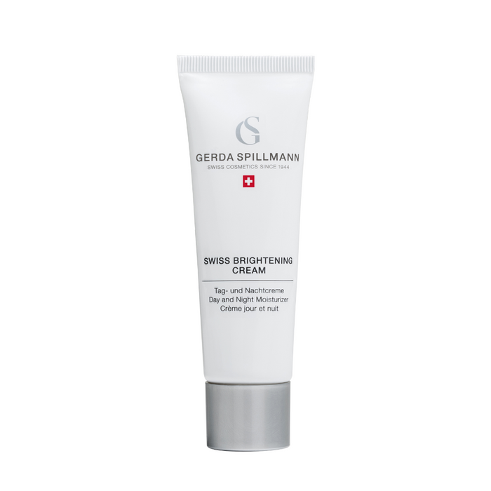 Tube of Gerda Spillmann Swiss Brightening Cream on a white background
