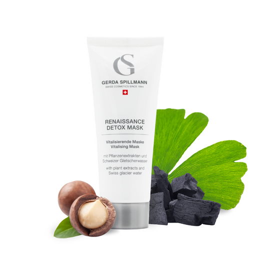 Gerda Spillmann Renaissance Detox Mask with natural ingredients on a white background