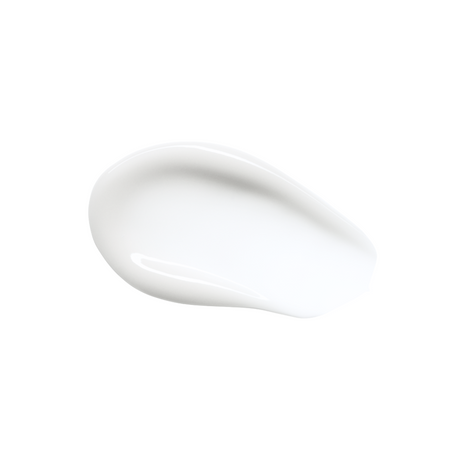 White cream swatch on a white background